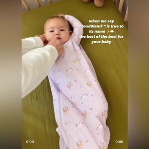 Wildbird Cloudblend sleeping sack zip up tencel modal unicorns baby girl 1.0 tog